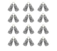 AOPANDA Confezione da 24 pompon in plastica argentata per cheerleader, sport, danza, tifo e tifo (argento)