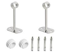 Aopin 2 pezzi foro tubo diametro 25 mm (1"), lunghezza 200 mm, staffa di montaggio appendiabiti asta flangia presa, adatto per montaggio a soffitto o parete, staffa di montaggio corrimano