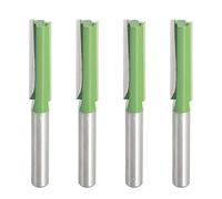 Aopin Fresa per fresa da 5/16", diametro di taglio 1/4", diametro gambo doppio flauto, punta dritta in carburo per la lavorazione del legno, verde, argento, 4 pezzi