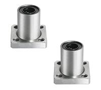 Aopin LMK10UU Cuscinetto a sfere lineare a flangia quadrata, ID 10mm, OD 19mm Cuscinetti a sfere lineari Sae52100 Acciaio al carbonio, 4 file di sfere in acciaio, ottimo per CNC, stampante 3D, guida lineare 2 PZ