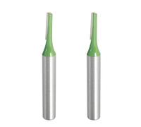 Aopin, Punta da fresa con codolo dal diametro di 6 mm, dal diametro di taglio di 3 mm, dritta, a scanalatura singola, in carburo, per lavorazione del legno, colore verde e argento, 2 pezzi