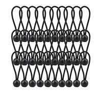 AOPRIE Confezione da 30 palline elastiche nere, resistenti, resistenti, 10,2 cm, resistenti alle intemperie, spessore 4 mm, per campeggio, tende, carichi, fili e tubi flessibili