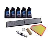 AOQ - KIT TAGLIANDO 4 FILTRI CON 5 LT LUBRIFICANTE ORIGINALE COMPATIBILE CON BMW X1 (E84) SERIE 3 (E90) (E91) DAL 2009