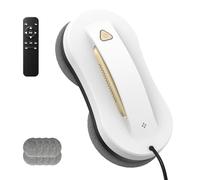 AOQUFUL Robot Lavavetri Intelligente con Doppia Spruzzo - Pulitore Elettrico Automatico con Telecomando e Serbatoio d’Acqua, robot pulisci vetri per Finestre Interne ed Esterne, Oro, 10 Panni