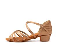 AOQUNFS Scarpe da Ballo Latino Americano Donna&Bambina Tacco Basso Ragazze Scarpe da Ballo per Salsa Tango Bachata Pratica,WZSP234-3.5,Beige,EU 29