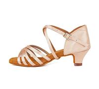 AOQUNFS Scarpe da Ballo Latino Americano Donna&Bambina Tacco Basso Scarpe da Ballo Ragazze de Salsa Tango Bachata Pratica,EMXGG-4cm-Rosa,EU32