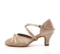 AOQUNFS Scarpe da Ballo Latino Donna&Ragazze Chiusa Scarpe da Salsa Tango e Bachata da Sala,L117-6,Beige,EU38