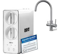 aora Impianto ad osmosi inversa GT600 + rubinetto in acciaio inox a 3 vie senza foratura, filtro ad osmosi con filtrazione a 8 livelli e cambio filtro in 3 secondi. Sistema di osmosi sotto tavolo +
