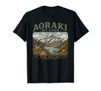 Aoraki Mount Cook Nuova Zelanda Vintage Alpi meridionali Maglietta