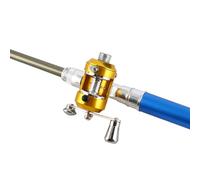 Aoresac 1 M Mini Mini Portatile Tasca Portatile in Lega di Pesca in Lega di Pesca a Forma di Palo Boe Rullo Ruota della Filatura a Esche Morbida Float Gancio con Canne da Pesca a Mosca, (1 m)