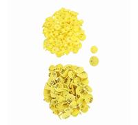 Aoresac 100 etichette auricolari gialle per bestiame bovino, pecora, capra, maiali, in TPU, con bottone per unghie, per la gestione dell'allevamento in fattoria (con parole)