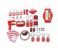 Aoresac 47 pezzi Lockout Tagout Kit per sicurezza elettrica | Alloggiamento ABS, serrature in acciaio, valvole, interruttori, kit di sicurezza per manutenzione industriale