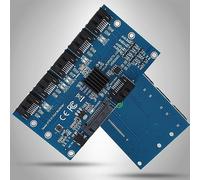 Aoresac Adattatore moltiplicatore di porte 3.0, splitter per disco rigido da 1 a 5 con supporto PM, scheda di espansione hot swap da 6 Gbps per scheda madre