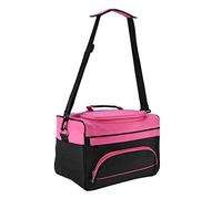 Aoresac Borsa da salone per parrucchieri, borsa per attrezzi da barbiere in tela con supporto per forbici e pettine, custodia portatile per acconciature con piedini per viaggi e trucchi, rosa rossa
