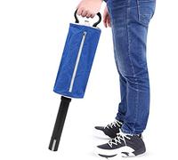 Aoresac Borsa portatile per raccogliere palline da golf con paletta, custodia in nylon per 70 palline, manico in alluminio per un facile recupero sul campo, blu