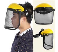 Aoresac Cappello da Casco di Sicurezza, Visiera a Maglie a Faccia Piena per Protezione Forestale, Fascia per il Sudore Regolabile, Lunga Durata, Ideale per il Disboscamento, Taglio da