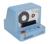 Aoresac Cassette Retro Cassette Speaker con Auto Rotante Tape Design (Blu) | Stereo portatile in plastica, supporta AUX, scheda di memoria, telefono, arredamento camera da letto