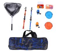 Aoresac Combo di canna da pesca e mulinello, kit da pesca portatile, canna girevole, da viaggio, set di 2 canne da pesca pieghevoli, segnaposto con scatola, attrezzatura per esche, ciotola