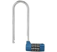 Aoresac Lucchetto a combinazione a forma di U in lega di zinco a 5 cifre, per armadietti, armadietti, palestra, scuola, bagagli, bici, recinzione, codice sicuro, senza chiave, rosso, blu, argento