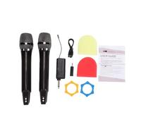 Aoresac Microfono Senza Fili Microfono per Karaoke Portatile per Canto Portatile UHF RGB Luce Vocale Dinamica Interfaccia Audio da 0,5 Mm con Ricevitore Batteria Ricaric (1 a 2)