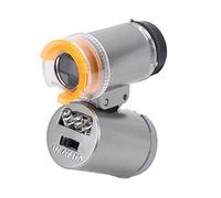 Aoresac Microscopio tascabile 60X con 2 LED e luce UV, mini lente d'ingrandimento portatile portatile per ispezione di monetine di gioielli, lenti acriliche ABS, strumento per bambini e adulti scienza