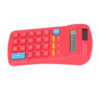 Aoresac Mini calcolatrice tascabile con display LCD a 8 cifre, batteria solare, doppia alimentazione, portatile, per piccole imprese, ufficio, scuola, matematica, in ABS (rosso)