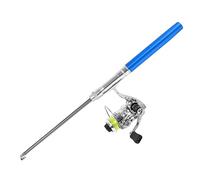 Aoresac Mini penna canna da pesca con mulinello, portatile, in lega di alluminio, retrattile, 94 cm, combo per mare, fiume, ghiaccio, roccia, barca, zattera, attrezzatura da viaggio leggera
