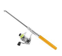 Aoresac Mini penna canna da pesca con mulinello, portatile, in lega di alluminio, retrattile, 94 cm, combo per mare, fiume, ghiaccio, roccia, barca, zattera, attrezzatura da viaggio leggera