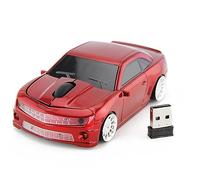 Aoresac Mouse per Computer Wireless a Forma di Auto Sportiva Mouse Wireless 2.4G RF per Computer Senza Fili Sensore Ad Alta Precisione Design Auto Sportiv (Rossa)