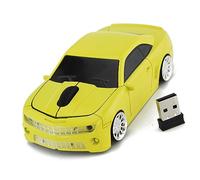 Aoresac Mouse per Computer Wireless a Forma di Auto Sportiva Mouse Wireless 2.4G RF per Computer Senza Fili Sensore Ad Alta Precisione Design Auto Sportiv (Gialla)