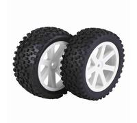 Aoresac Pneumatico per Auto RC, Pneumatico per Ruota in Gomma Camion 1/10 con Cerchio in Nylon, Auto Cingolata da Corsa/HSP, Caratterizzato da Elevata Resilienza Ed Efficace (Bianco)