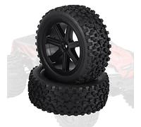 Aoresac Pneumatico per Auto RC, Pneumatico per Ruota in Gomma Camion 1/10 con Cerchio in Nylon, Auto Cingolata da Corsa/HSP, Caratterizzato da Elevata Resilienza Ed Efficace (Nera)