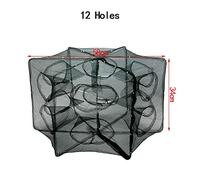 Aoresac Rete da Pesca con Gabbia per Granchi, Pesciolini, Crawdad, Trappola Pieghevole per Sperlano, Anguille, Aragoste, Gamberetti con Staffa a Barra D'acciaio, Design con Cerniera, (12 buche)