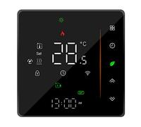 Aoresac Termostato WiFi Pavimento con LCD Display, Termostato Intelligente Caldaia Gas Scaldabagno Touch Control Vocale Compatibile Alexa Google Home per Riscaldamento Dell'acqua Calda 5A Nero