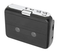 Aoresac TON007B - Lettore di cassette stereo portatile con retromarcia automatica, radio FM, AUX da 3,5 mm, supporto wireless per cuffie per gli amanti della musica retrò (nero)