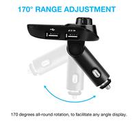 Aoresac Trasmettitore FM Kit Vivavoce per Auto Lettore MP3 Caricatore USB, Microfono Integrato per Guida, Qualità Audio Full Duplex, Ricarica Rapida con Porta AUX