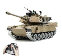 AoreSpty Carro Armato Radiocomando RC 1:18 M1A2, Macchina Telecomandata con Effetti Realistici, Luci, Fumo e Sparo BB/Acqua, Appassionati Militari