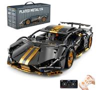 AoreSpty Kit Auto RC 1:14, Oltre 790 Pezzi, Nero e Oro con LED | Le porte apribili e luci LED; il contrasto nero e oro intorno alle porte mobili. Osserva i dettagli del modello finito.