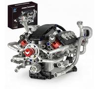 AoreSpty Kit Modello Motore V8, Oltre 770 Pezzi, Elettrico con Luci | Modello V8 motorizzato con pistoni mobili, servomotore, batteria ricaricabile e luci simulate per costruire e osservare.