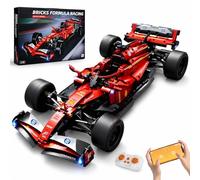 AoreSpty Modellini Auto da Costruire F1 Rosso, Macchina Telecomandata in Scala 1:10 con Luci LED, Set Costruzioni 1086 Pezzi, Kit Modellismo Auto da Corsa, Idea Regalo Bambino 10 Anni e Adulti