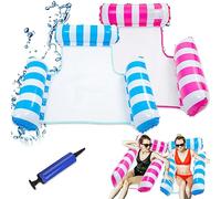 Aoreun 2 pezzi Amaca Gonfiabile, Materassino Gonfiabile Mare con Pompa, Amaca Gonfiabile per Piscina Multiuso, Letto Galleggiante Gonfiabile, materassino gonfiabile piscina per Estiva Beach Party