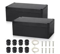 Aoreun 2 Pezzi Scatola di Giunzione Elettronica, Scatola Derivazione Esterna Impermeabile in plastica ABS IP65 Scatole Progetto Elettriche Esterne Custodia per Progetti Elettrici 158 x 90 x 60mm, Nero