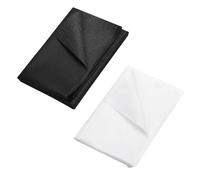 Aoreun 2 Pezzi Teletta Termoadesiva, 100 x 100 cm Tessuto Non Tessuto Termoadesivo, Non Tessuto Leggero Tessuto Interfaccia Fusibile da Stirare per Cucito Trapuntatura Bricolage (Nero Bianco)