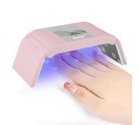 Aoreun Mini lampada per unghie portatile UV a forma di topo, 36W Mini lampada UV per Gel con Timer da 60S/120S,pieghevole Lampada UV per Unghie Shellac per Smalto Gel Asciuga Rapidamente Unghie(Rosa)