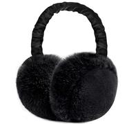 Aoreun Paraorecchie, Plush Earmuffs Donna/Uomo, Paraorecchie antivento e caldi per l'inverno, Paraorecchie pieghevoli morbidi e confortevoli, paraorecchie donna/Uomo, invernali all'aperto - Nero