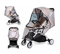 Aoreun Parapioggia Passeggino Universale, Parapioggia per carrozzina con Grande visuale trasparente finestrella, Carrozzina Copertina Antipioggia Trasparente, Parapioggia Comfort Traspirante - Grigio