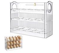 Aoreun Portauova Frigorifero, Contenitore Uova Frigorifero Portauova Frigo per Conservare 30 Uova, Portauovo Da Frigorifero Portauova Ribaltabile a 3 Strati Organizer porta uova da frigo