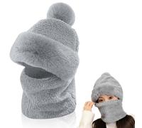 Aoreun Sciarpa Antivento da Donna, Cappello da Sciarpa da Ciclismo Antivento da Donna 2 in 1 Passamontagna Inverno Cappello da cap Foderato in Pile cap con Imbottito per Outdoor Sports (Grigio)