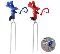 Aoreun Supporto per canne da pesca, 2 Pezzi Portacanne Porta Canne da Pesca in Acciaio Inossidabile Regolabile a 360°, poggia canna da pesca plug-in per Pesca in Fiume, Pesca in Spiaggia (Rosso,Blu)