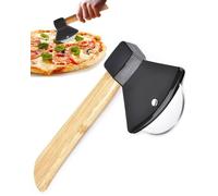 AORHOFJ 1 pezzo Tagliapizza a forma di ascia, rullo per pizza, tagliapizza artigianale, cialda per pizza in acciaio inox, strumento per cuocere i pancake e regalo creativo (nero)